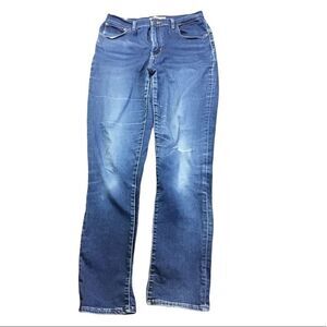 Levi’s Premium 724 High Rise Straight Distressed Knee Medium Wash Jeans Size 31